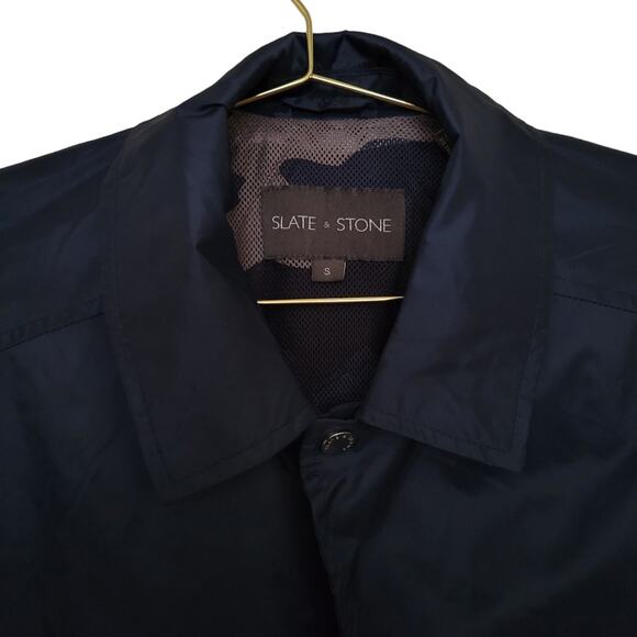Slate & Stone Mens Sz Small S Button Up Coach Windbreaker Jacket Nylon - Picture 4 of 9